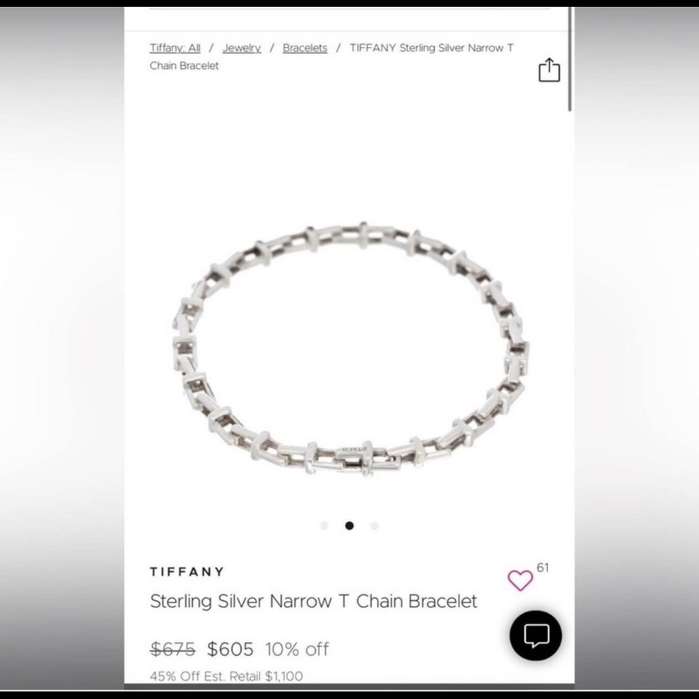 TIFFANY & CO T-Chain bar bracelet 100 % Authentic